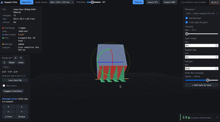 Support Fins: A Leaner Alternative to Tree Supports for FDM Prints