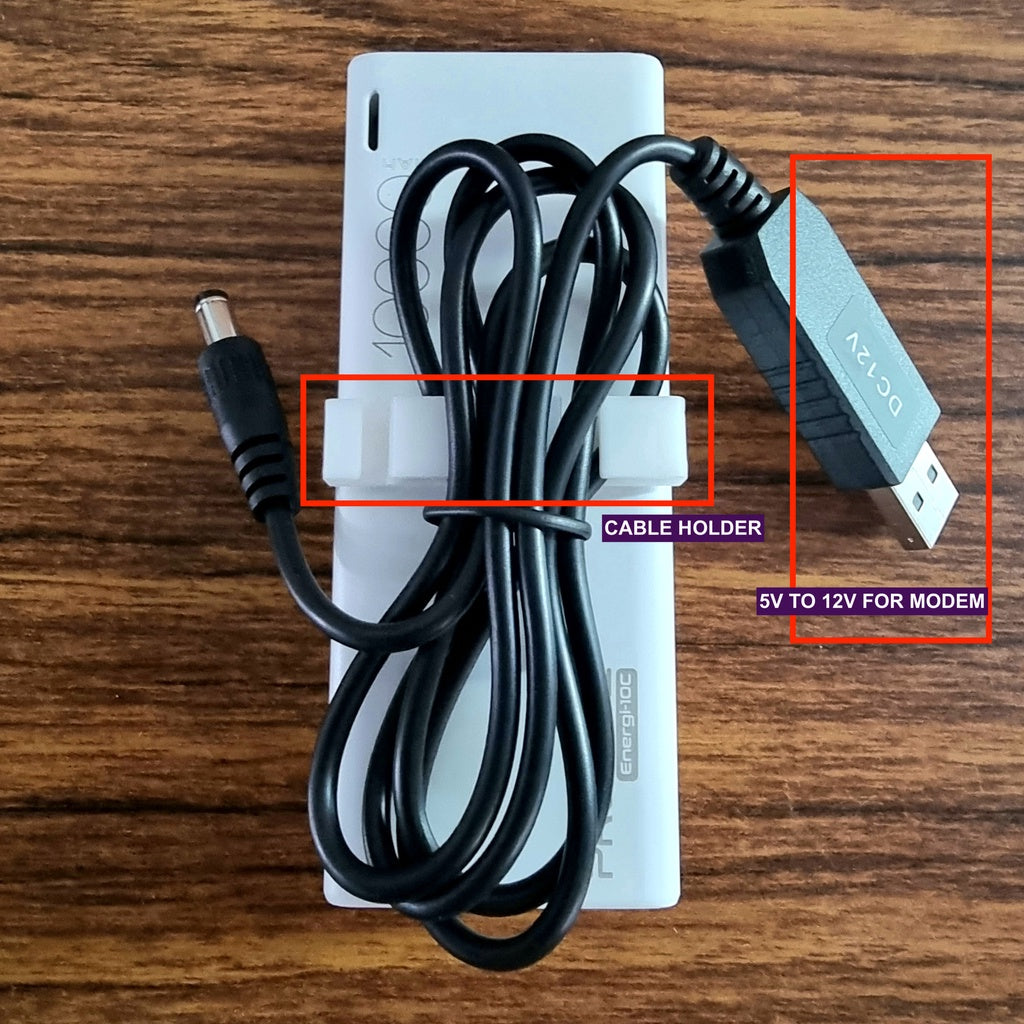PowerBanks Cable Charger Holder FREE 5V to 12V USB Cable WiFi Router to Mobile Power Booster