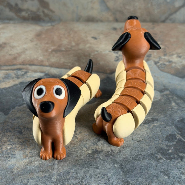 Chunky Hotdog Dog — 3D-Printed Articulated Flexi | Flarelab Manila