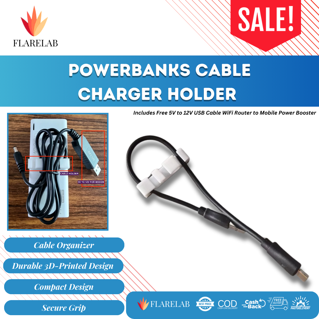 PowerBanks Cable Charger Holder FREE 5V to 12V USB Cable WiFi Router to Mobile Power Booster