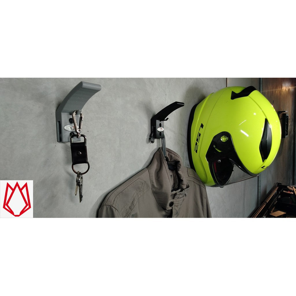 KYT Helmet Holder / Helmet Hook with Key Hook and Hanger for Motorcycle Jacket