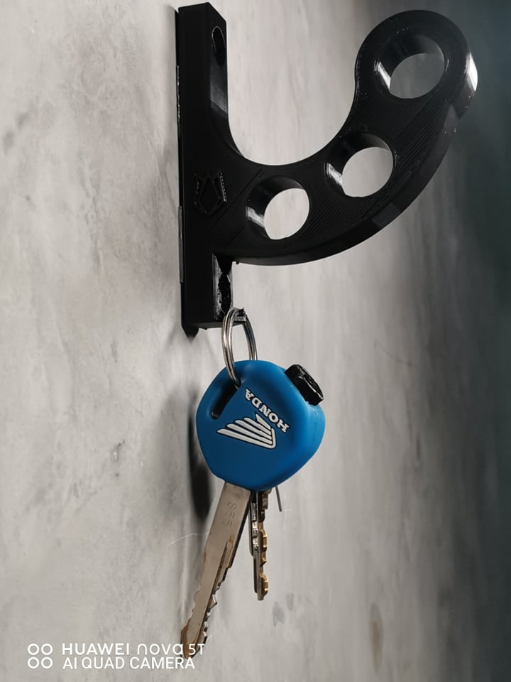 Helmet Wall Mount Motorcycle Holder Universal KNUCKLE with Keyholder