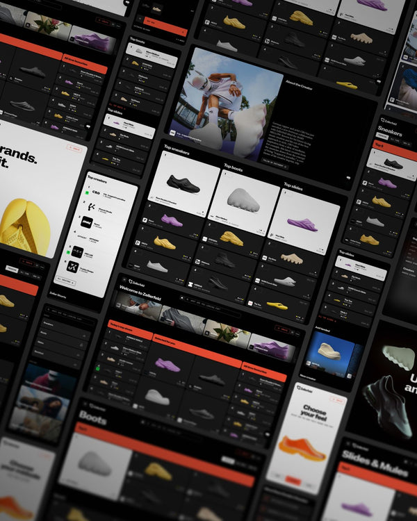 Zellerfeld 3D-printed footwear displayed on the relaunched marketplace website