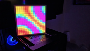 3D-printed 16×16 LED matrix diffuser enclosure with a stencil-compatible front panel