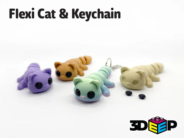 Flexi Cat Keychain No Supports Articulated