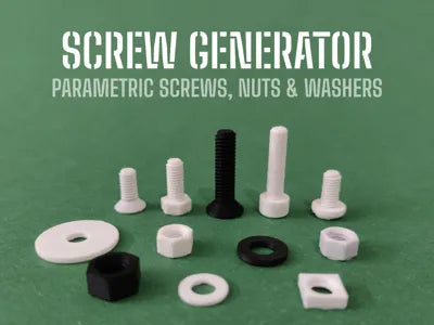 Screw Generator Parametric Screws Nuts Washers – Hardware Accessory