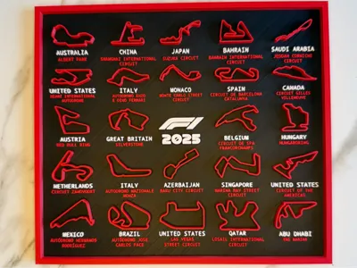 2025 Formula 1 Calendar F1 Race Schedule – Sports Decor