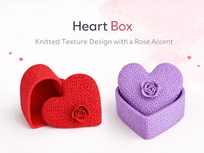Knitted Heart-Shaped Storage Box Romantic Box – Storage Organizer