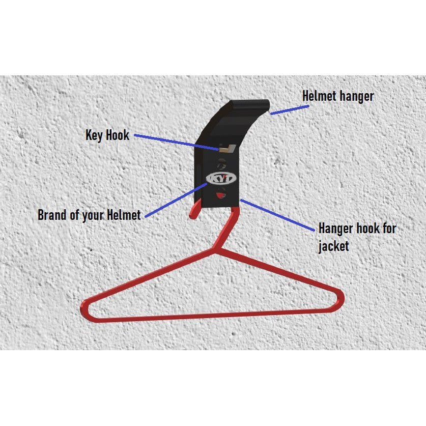 KYT Helmet Holder / Helmet Hook with Key Hook and Hanger for Motorcycle Jacket