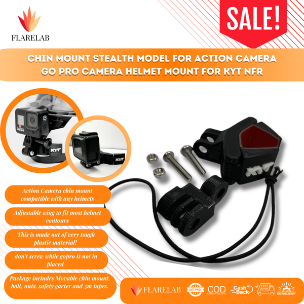 Chin Mount Stealth Model for GoPro and Action Cameras (KYT NFR) | Flarelab