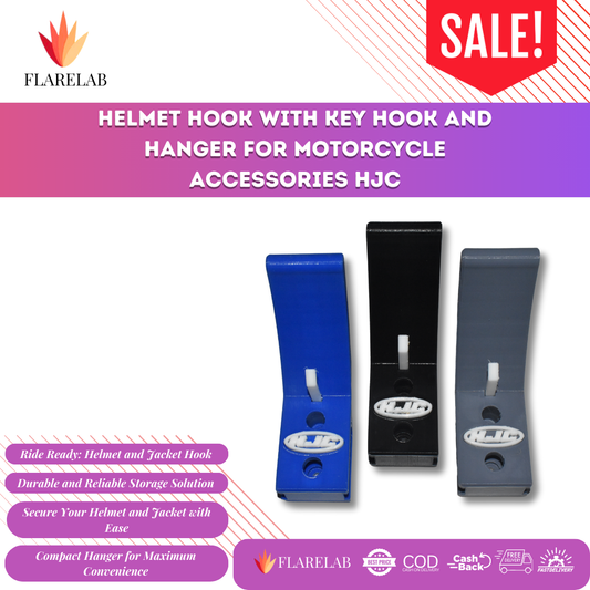 HJC Helmet Holder / Helmet Hook with Key Hook and Hanger for Motorcycle Accessories HJC Compatible
