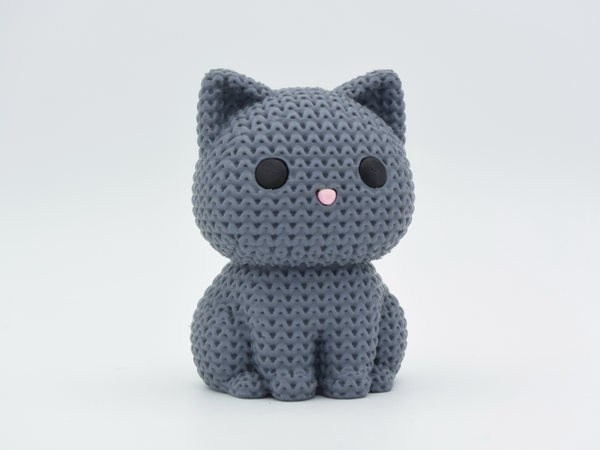 Knitted Cat Knit-Texture Feline – Figurine