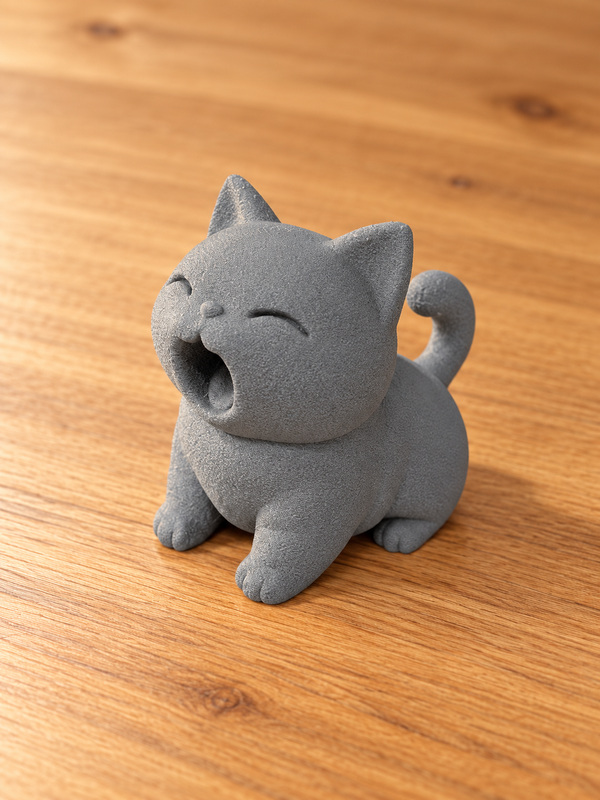 Fuzzy Yawning Cat