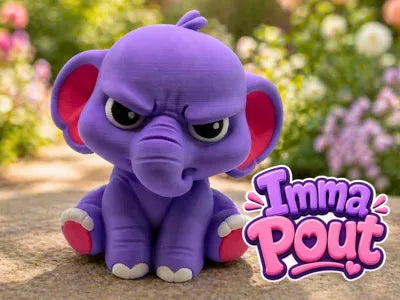 Imma Pout Grumpy Elephant Desk Buddy Mood Pal – Desk Toy