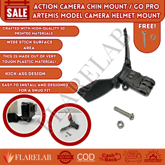 Action Camera Chin Mount / Go Pro ARTEMIS model Camera Helmet Mount