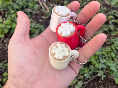 Christmas Hot Coco Keychain Holiday Charm