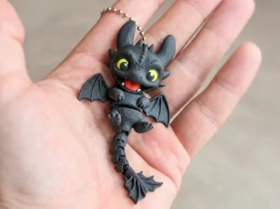 Toothless Dragon with Movable Eyes Articulated Figure – Flexible Toy